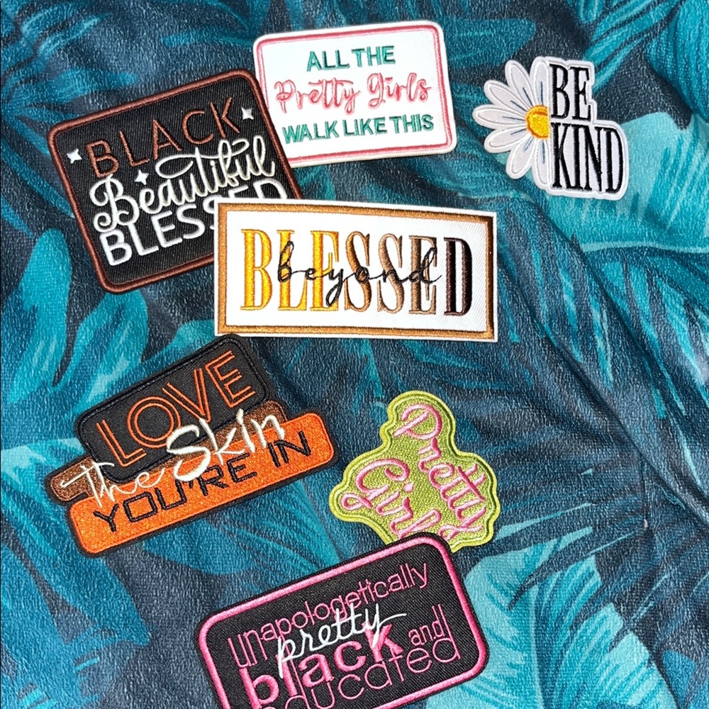 Assorted Positive Message Iron-On Patches - Multicolor